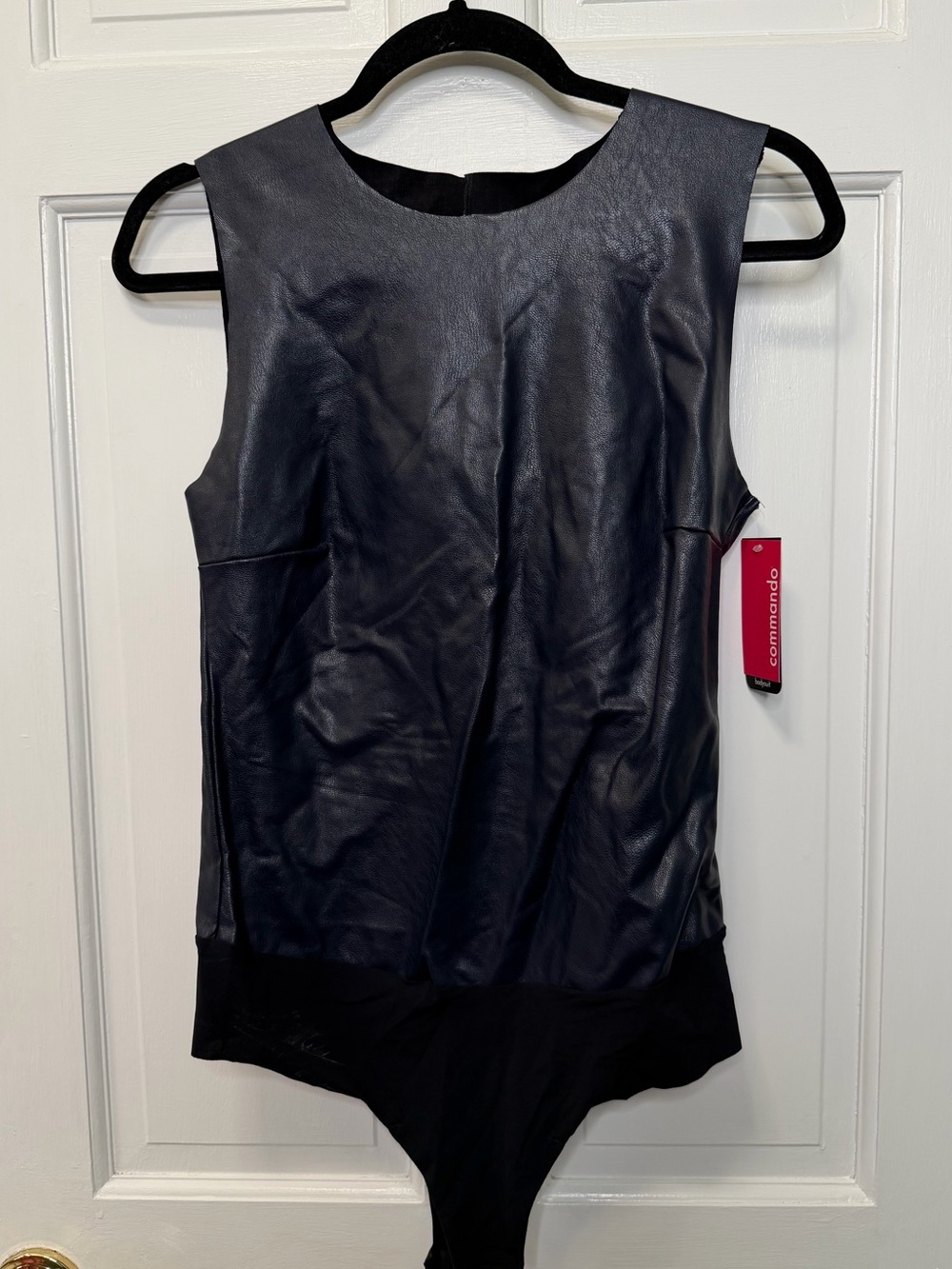 Commando Faux Leather Bodysuit Navy NWT Size Large